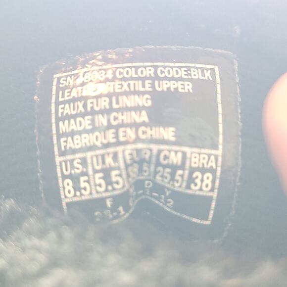 Skechers Mid Calf Ladies Black  Boots, Faux Fur Trim women's size 8.5 - Picture 9 of 9